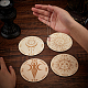 AHADEMAKER 4Pcs 4 Style Sun & Triple Moon Goddess Pattern Wooden Pendulum Board DIY-GA0005-04B-3