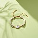 Bracelet de perles tressées en howlite naturelle et synthétique en forme de larme BJEW-JB08116-04-2