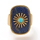 Natural Lapis Lazuli & Turquoise Cuff Rings RJEW-P016-01A-03G-2