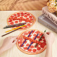 OLYCRAFT 2Pcs Pizza Pencil Case Holder Roll 8.8 Inch Canvas Pencil Pouch Pizza Canvas Pen Roll Up Case Round Pencil Holder Pancake Stationery Pencil Wrap for Class Office Supplies AJEW-WH0505-98A-3