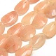 Wave Oval Natural Pink Aventurine Beads Strands G-P063-28-1
