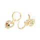 Orecchini pendenti a monachella con cuore in zirconi colorati EJEW-N012-90-3
