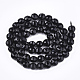 Chapelets de perles perles en agate noire naturelle G-T108-43-2