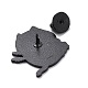 猫のエナメルピン  バックパック服用動物合金エナメルブローチ  電気泳動黒  淡い茶色  29.5x29x10.5mm  ピン：1mm。 JEWB-O005-M06-3