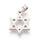 304ステンレス鋼ペンダント  ユダヤ人のために  ダビデの星  ステンレス鋼色  22x16.5x2mm  穴：4x5mm STAS-F185-10P-2