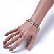 Set di braccialetti elastici perline di vetro galvanizzato BJEW-JB04405-4