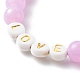 Round Imitation Gemstone & Plating Beads Stretch Bracelet Sets BJEW-JB06409-03-4