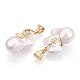 Ciondoli di perle keshi con perle barocche naturali PEAR-N020-J26-2
