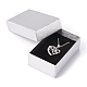 厚紙のギフトボックスジュエリーボックス  ネックレス  ブレスレット  中に黒いスポンジを入れて  長方形  ライトグレー  8.3x5.2x2.9cm CBOX-F005-01B-2