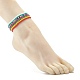 Набор ножных браслетов из стеклянных бусин карамельного цвета AJEW-AN00460-3