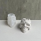 シリコーンハロウィンスカルキャンドルホルダー金型  樹脂石膏セメント鋳型  ホワイト  145x79.5x78mm DIY-A040-01-1