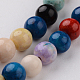 Dyed Natural Fossil Beads Strands G-E328-4mm-M-2