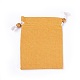 黄麻布製梱包袋ポーチ  巾着袋  木製のビーズで  ミックスカラー  13.8~14.3x10.8~11.5cm ABAG-L006-C-3