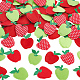 CHGCRAFT 80Pcs 3Style Apple Christmas Decorations Plush Cloth Ornament Accessories Apple Cloth Decorate for DIY Hair Clips Christmas Candy Party Decorations FIND-CA0005-64-1