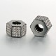 Micro cuivres ouvrent perles hexagonales de zircone cubique ZIRC-J004-04B-1