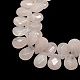 Faceted Teardrop Natural Rose Quartz Beads Strands G-Q445-15-2