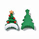 オペーク樹脂カボション  クリスマスツリー  グリーン  34.5x20x9mm CRES-N021-111-3