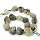 Pepitas ásperas hebras de perlas naturales Prehnite G-L378-01-2