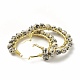 Серьги-кольца из бисера из натуральной далматинской яшмы для женщин EJEW-C003-03O-RS-2