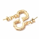 Brass Micro Pave Clear Cubic Zirconia Twister Clasps KK-P223-19G-3