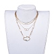 Double Layer Necklaces & Chain Necklaces Sets NJEW-JN02764-01-4
