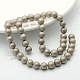 Round Shell Pearl Frosted Beads Strands X-BSHE-I002-10mm-15-1