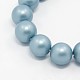 Round Shell Pearl Frosted Beads Strands BSHE-I002-14mm-323-1