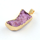 Dyed Drusy Natural Agate Pendants G-R275-122-3