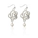 Rose Flower Alloy Rhinestone Earrings EJEW-PJE716-1