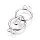 4-Hole Platinum Plated Ring Sterling Silver S-Hook Clasps STER-K014-H793-2P-2