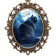 Collares con colgante de vidrio con imagen de gatito NJEW-L043-SA001-3