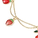 Bracelet de cheville à breloque fruit en alliage émaillé AJEW-AN00560-02-3