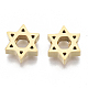 304ステンレス鋼ビーズ  ユダヤ人のために  ダビデの星  ゴールドカラー  8.5x10x3mm  穴：2mm X-STAS-S079-190G-1
