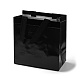 ハンドル付き不織布再利用可能な折りたたみ式ギフトバッグ  ギフト包装用のポータブル防水ショッピングバッグ  長方形  ブラック  11x21.5x22.5cm  折りたたみ：28x21.5x0.1cm ABAG-F009-A03-1