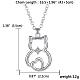 Exquisite Hollow Cat Alloy Rhinestone Pendant Necklaces NJEW-N0052-109-7