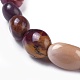 Bracciali elasticizzati con perle di gemme miste naturali BJEW-K213-M01-4