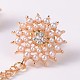 Trendy Alloy Imitation Acrylic Pearl Beads Flower Safety Brooches JEWB-JL007-3