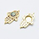 Eco-Friendly Brass Micro Pave Cubic Zirconia Links RB-I078-04G-NR-2
