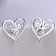 Gorgeous Sweet Heart Design Brass Cubic Zirconia Stud Earrings EJEW-BB08803-S-3