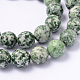 Tache verte naturelle facettée jasper brins de perles rondes G-L377-44-12mm-1