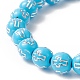 Bracelet extensible rond en acrylique avec perles croisées pour enfants BJEW-JB09936-5