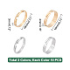 Unicraftale 40pcs 4 anelli regolabili in acciaio inossidabile a fascia semplice 201 stile per le donne STAS-UN0037-14-4