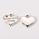 Wedding Theme Antique Silver Tone Tibetan Style Alloy Heart with Mother of the Groom Rhinestone Charms TIBEP-N005-17-2