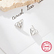 Pendientes de tuerca de plata de ley chapados en rodio con forma de diamante para mujer CC0572-1-3