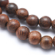 Brins de perles de bois de rose naturel WOOD-P011-06-6mm-5