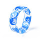 Anillo de dedo yin yang de resina transparente para mujer RJEW-T022-032-5