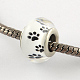 Grand trou empreintes de pattes de chien motif résine perles européennes OPDL-Q129-229A-2