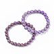 Bracelets extensibles en pierre de lépidolite naturelle / mica violet BJEW-S138-03B-02-3