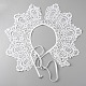 取り外し可能なファイバー製の女性用刺繍入り首輪  ネックライントリム  洋服縫製アップリケエッジ  DIYアクセサリー  ホワイト  1460mm AJEW-CJC0006-01-2