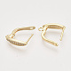 Brass Micro Pave Cubic Zirconia Hoop Earring Findings with Latch Back Closure KK-T048-027G-NF-3